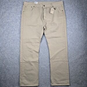 Levi's 501 Mens 42x32 Khaki Tan Straight Leg Original Fit Cotton Twill Pants NEW